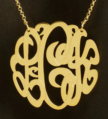 Large Gold Vermeil Monogram Necklace