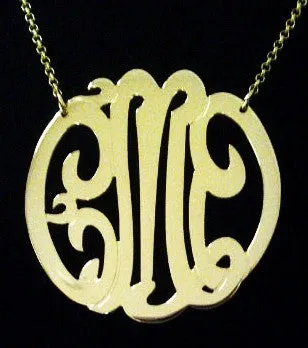 Large Gold Vermeil Monogram Necklace