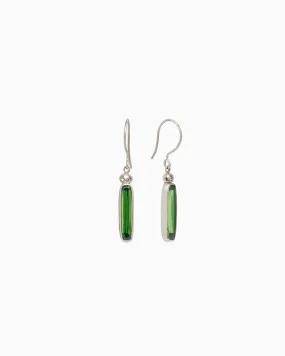 Longboard Stone Drop Earrings - Green Zircon