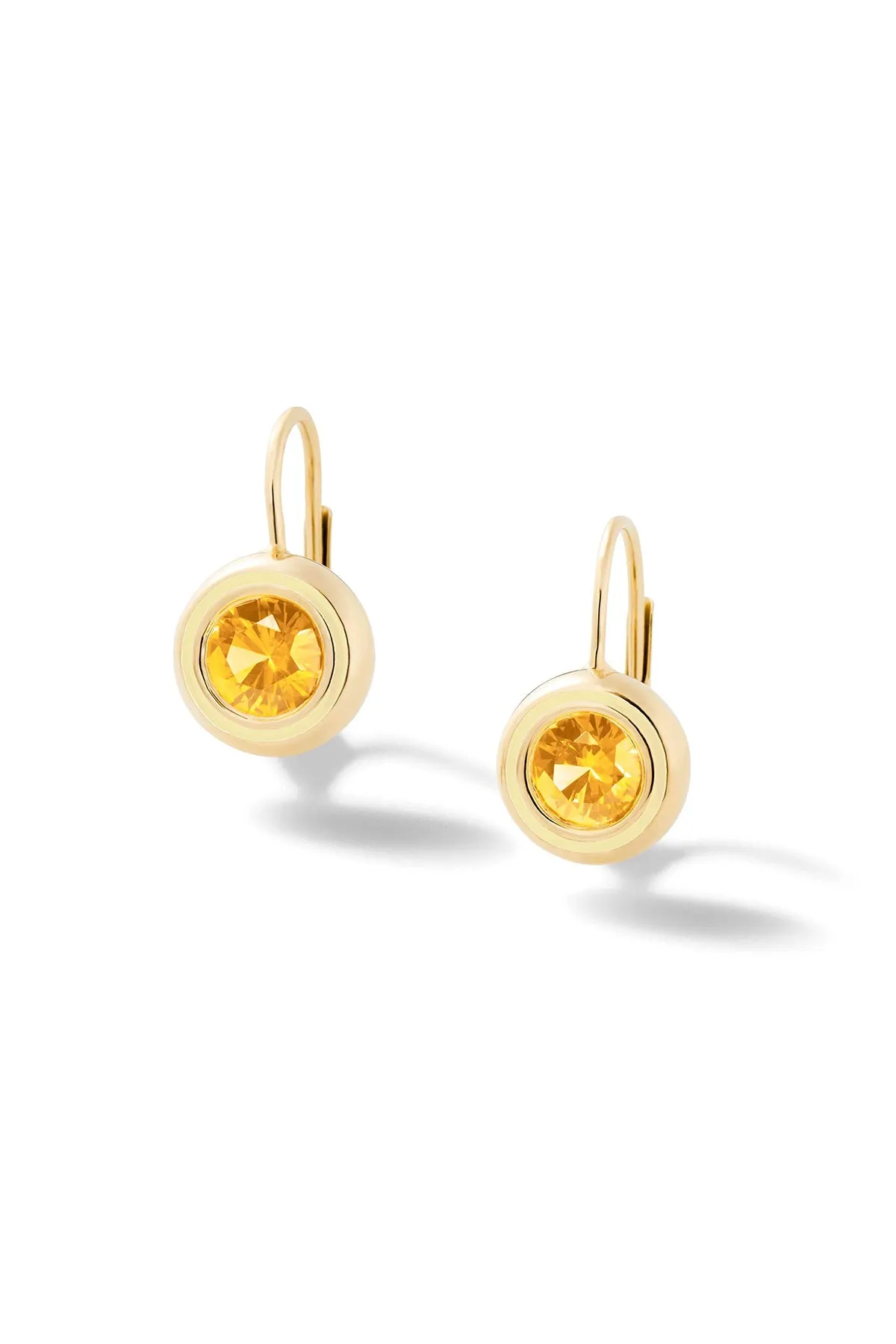 Madison Round Bezel Drop Earrings - In Stock