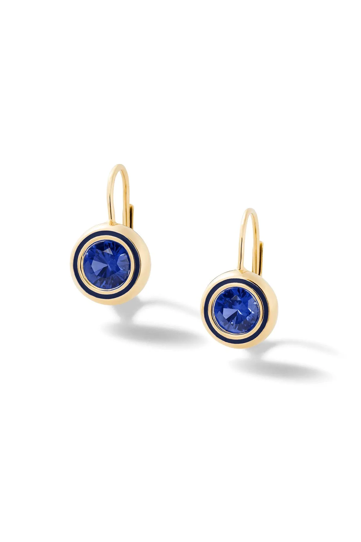 Madison Round Bezel Drop Earrings - In Stock