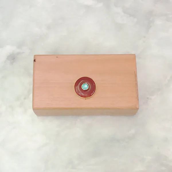 Mahogany with Carnelian & Blue Swarovski Box