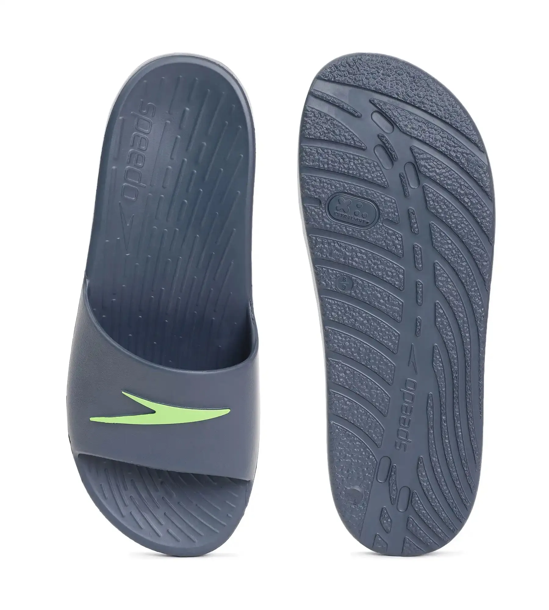 Men's Single Colour Slides - USA Charcoal & Atomic Lime