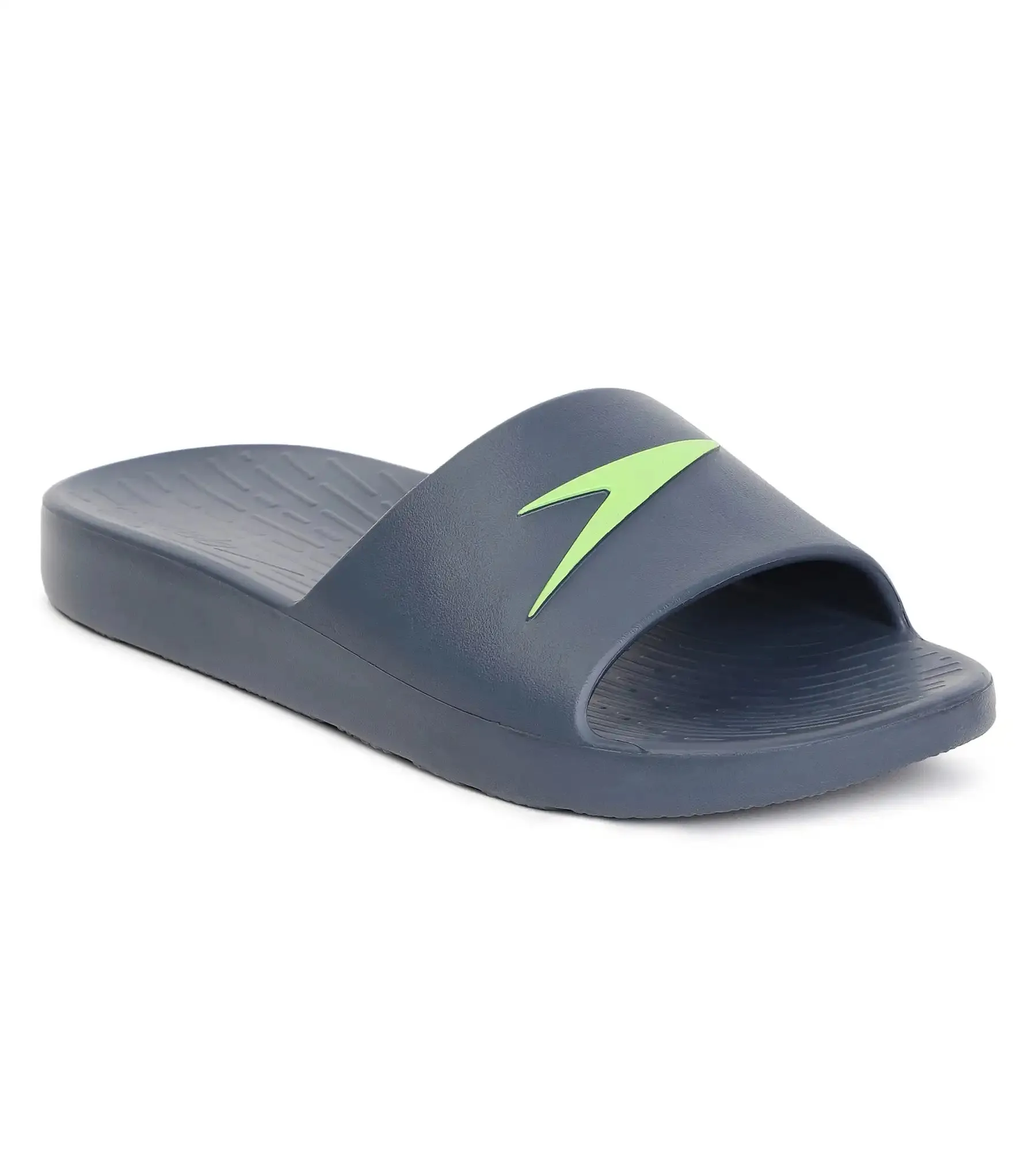 Men's Single Colour Slides - USA Charcoal & Atomic Lime