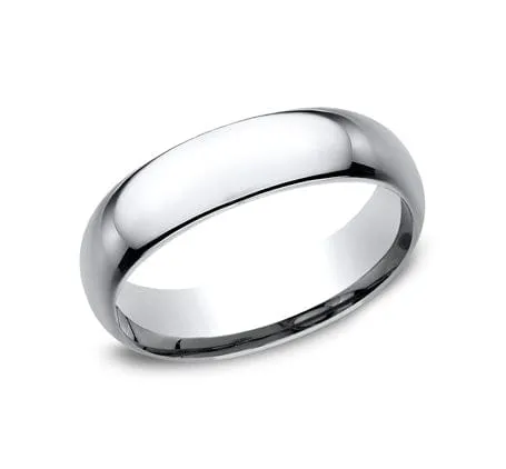 Men's Wedding Band, 6mm Plain Cobalt Chrome