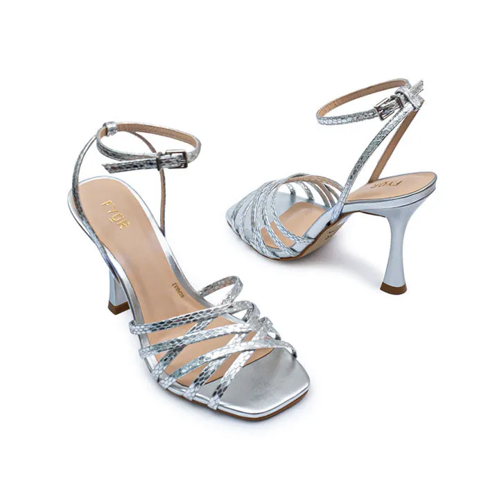 Metallic Ankle Strap Heel Sandal BCR 030