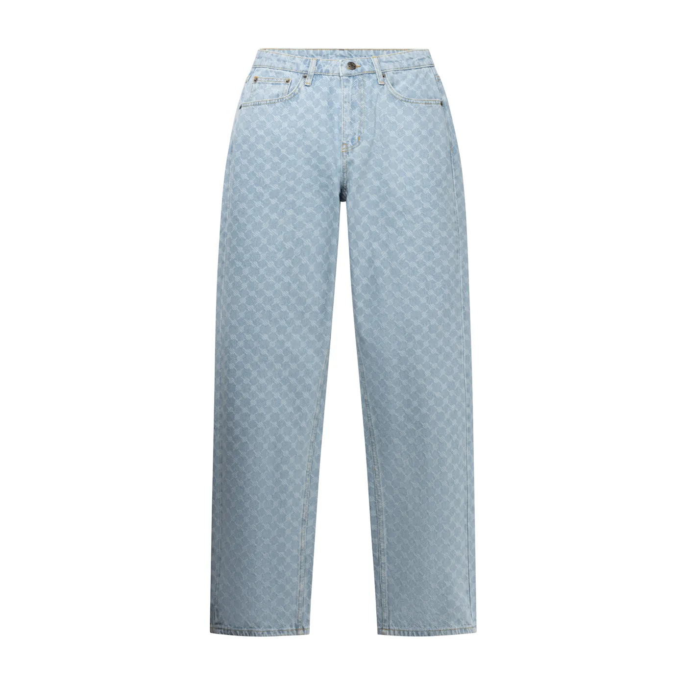 Mid Blue Amba Monogram Relaxed Jeans