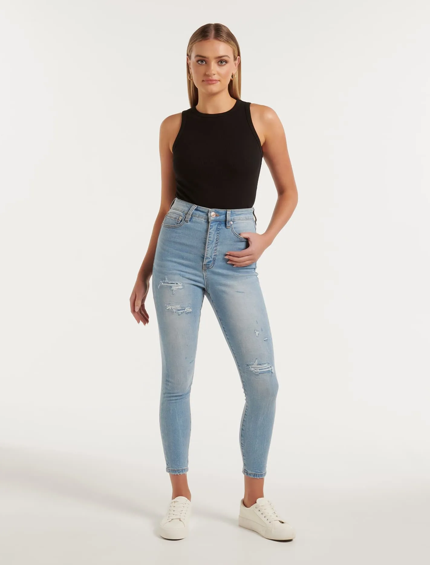 Mila Cropped High-Rise Skinny Jeans