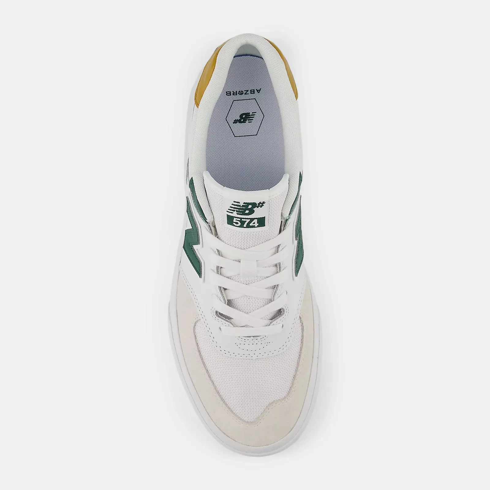 New Balance Numeric NM574VRP Wide White/Forest 2E Width