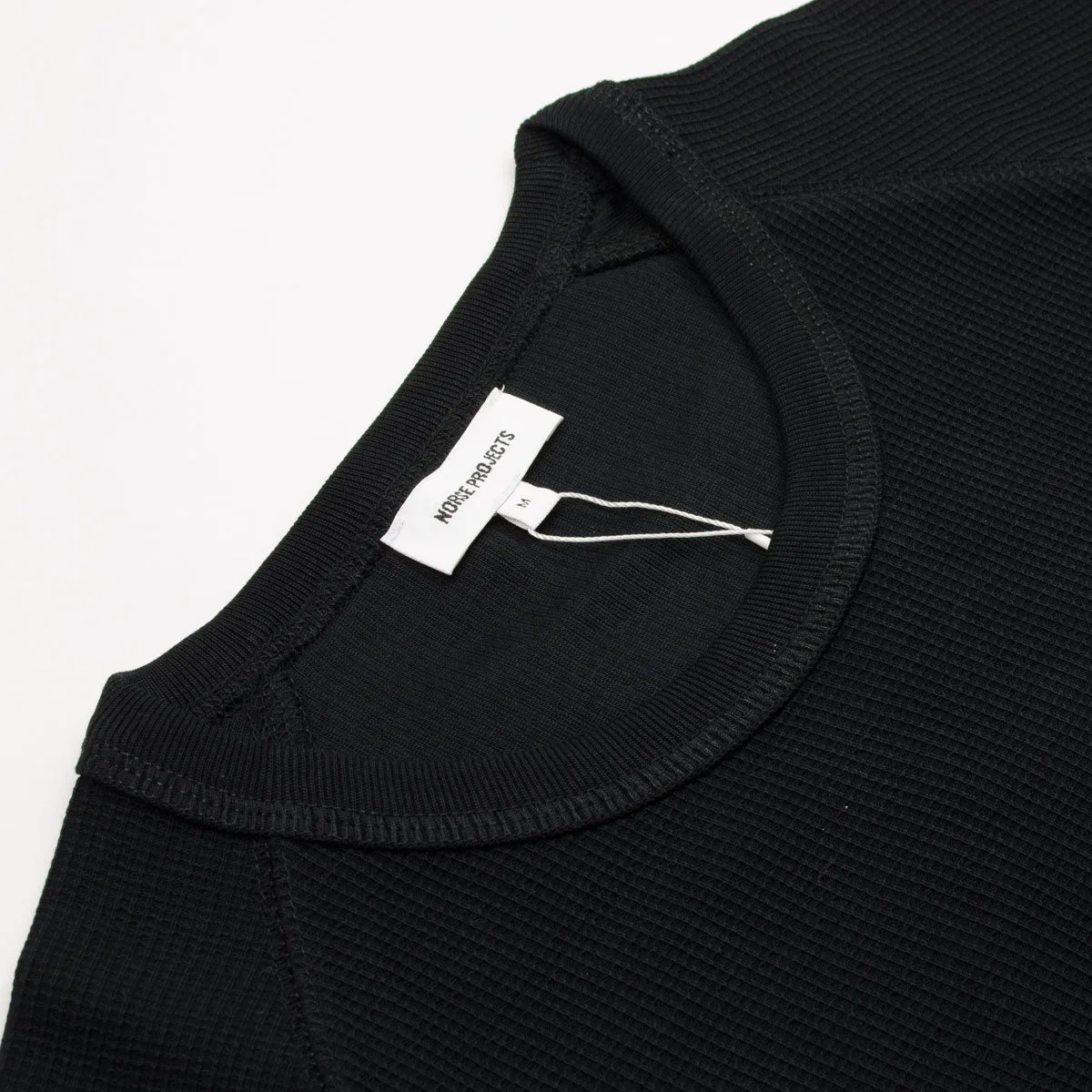 Norse Projects - Aske Tab Series Waffle LS T-shirt - Black