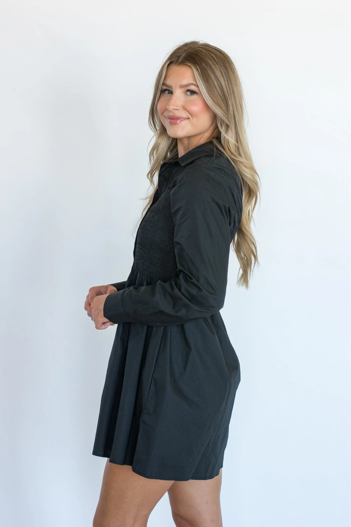 Nothing is Better Black Long Sleeve Dress