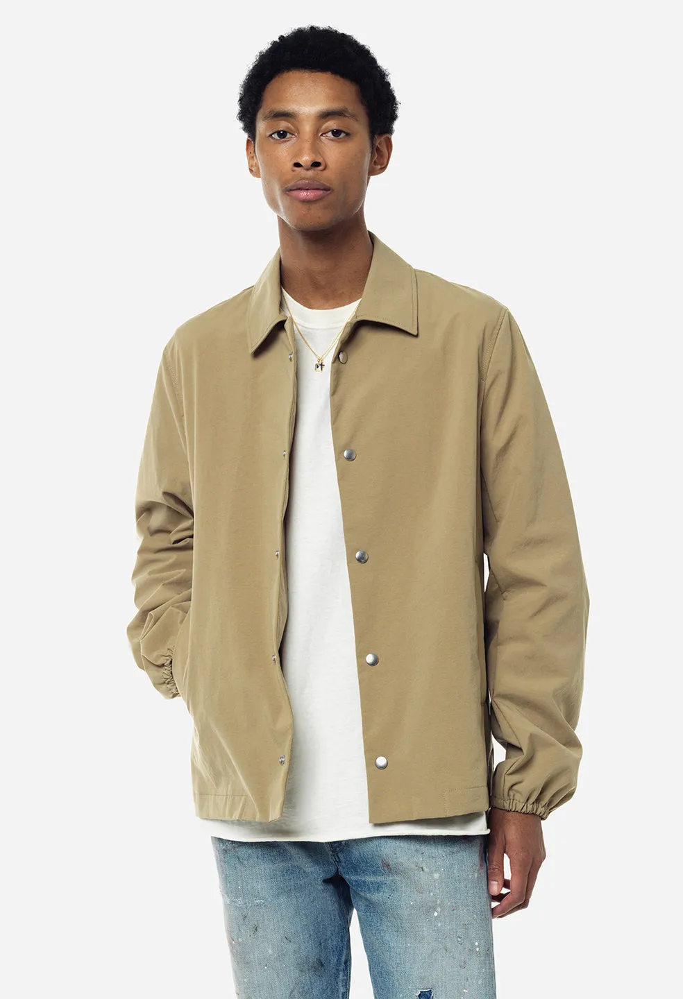 Nylon Coach's Jacket / Tan