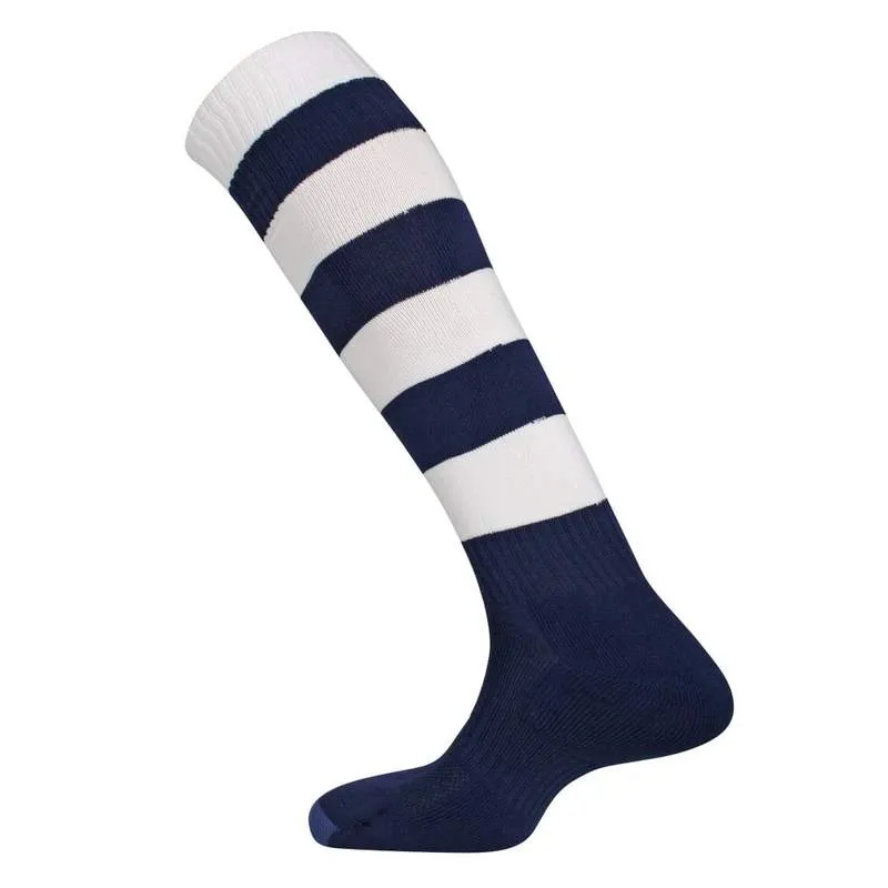 Old Moultonians Navy/White Hoop Socks