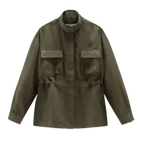 Overshirt Donna Woolrich Fluid Utility Verde