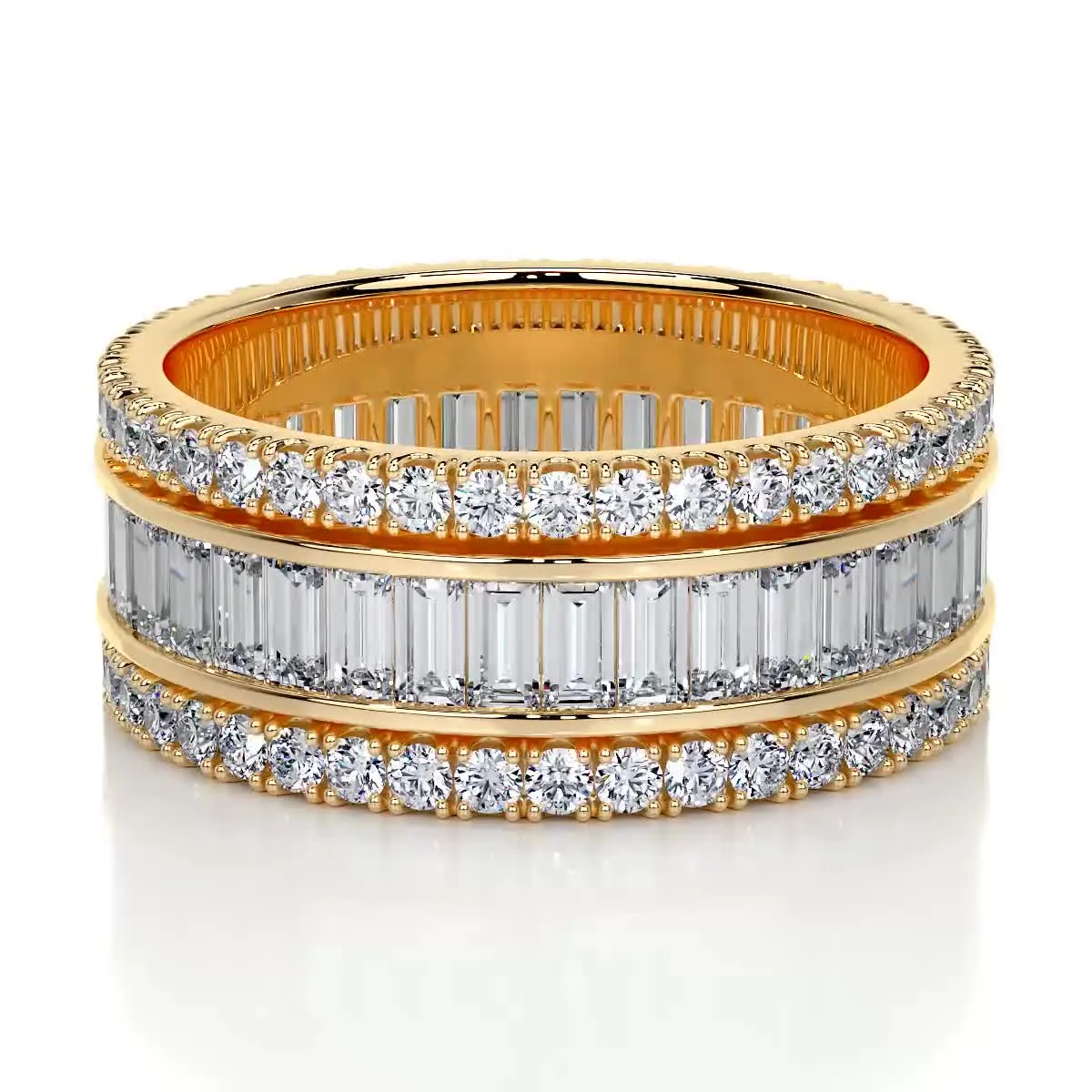 Paige Lab Grown Eternity Wedding Ring   (4 Carat) -18K Yellow Gold