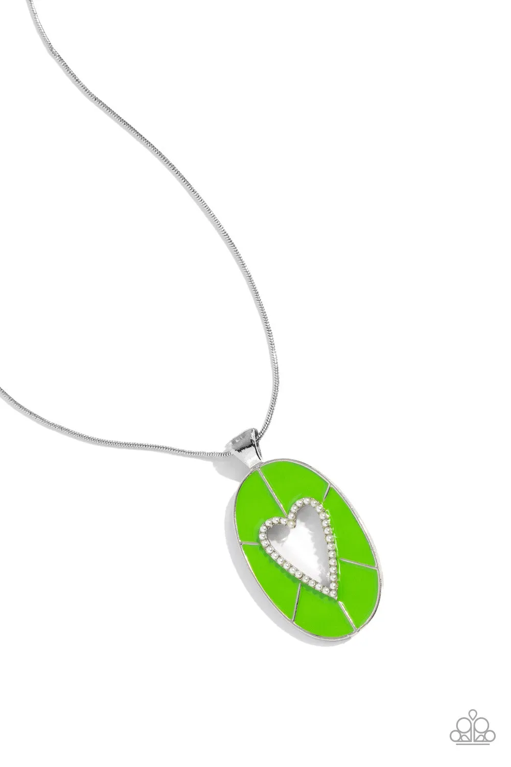 Paparazzi Airy Affection Green Necklace & Earring Set