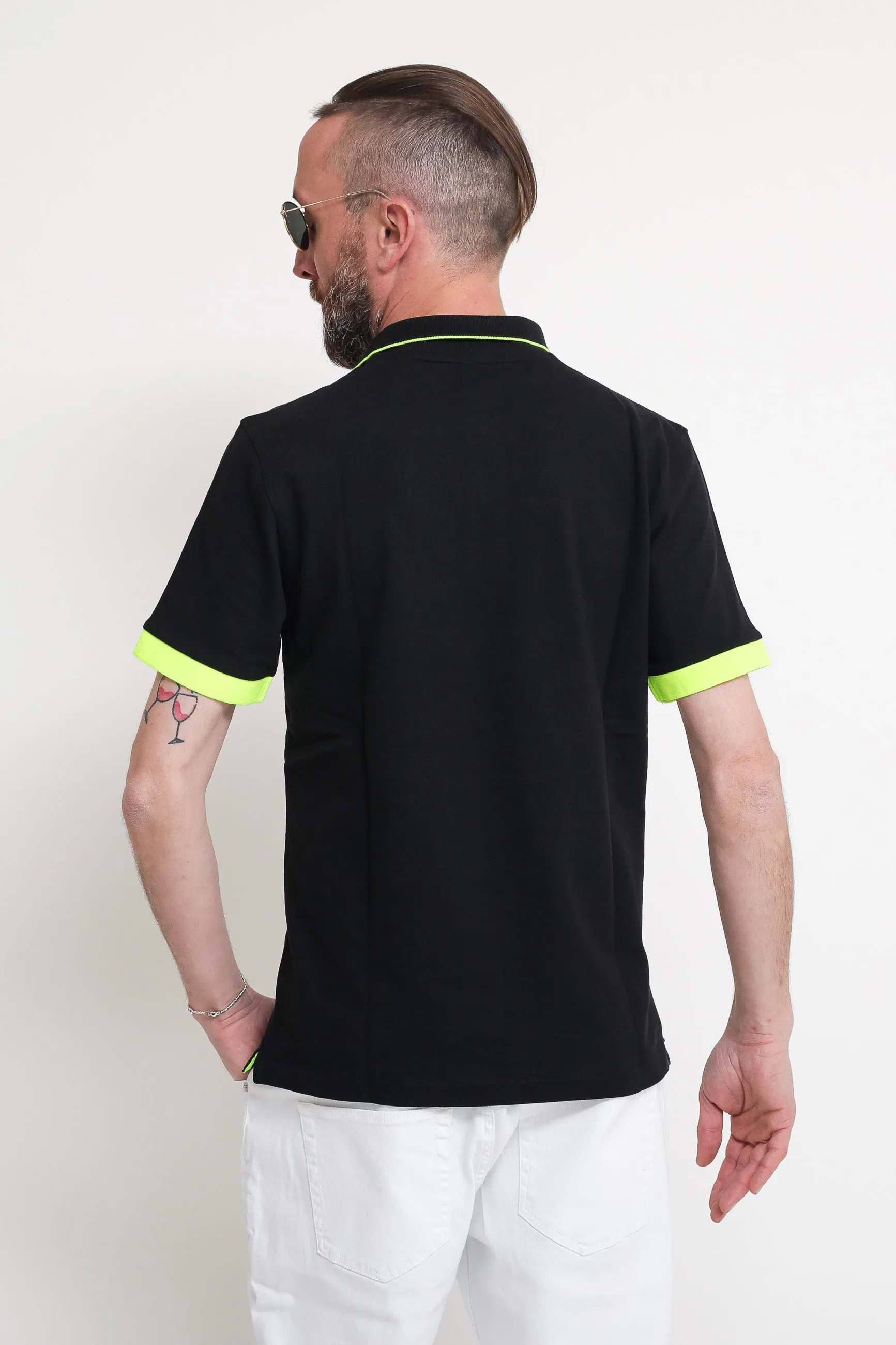 Polo Small Stripes Fluo El - Nero