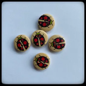 "Ladybird" wooden baby buttons