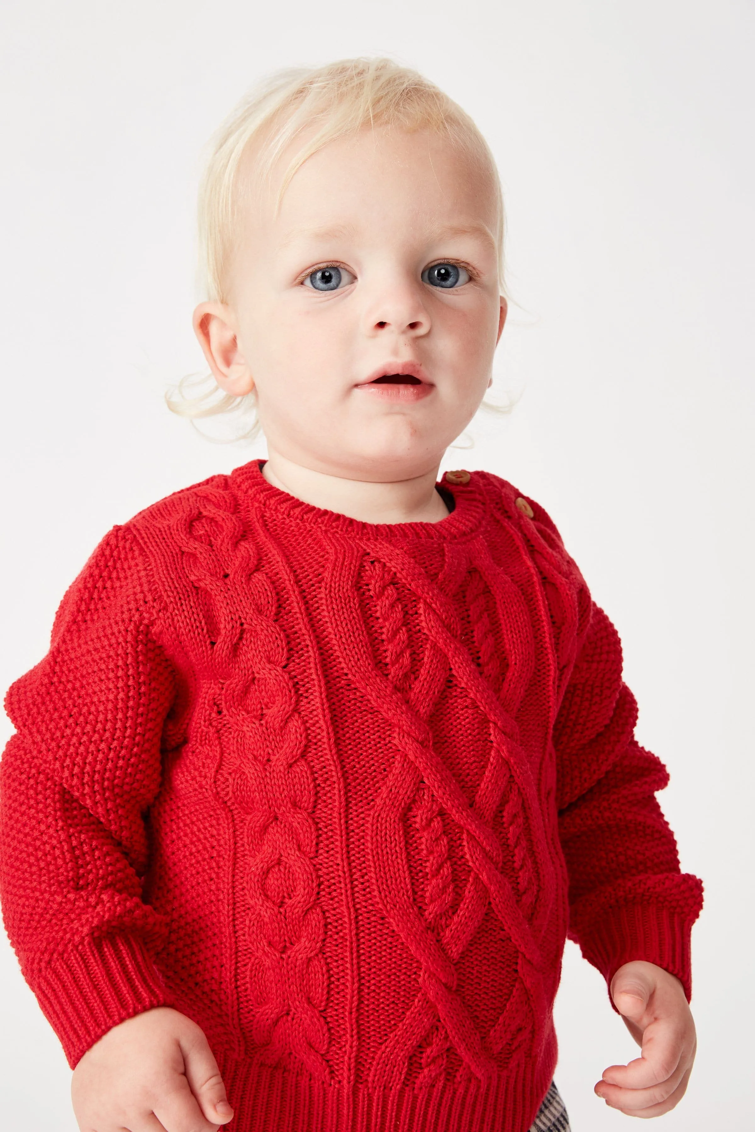 Red Cable Knit Jumper