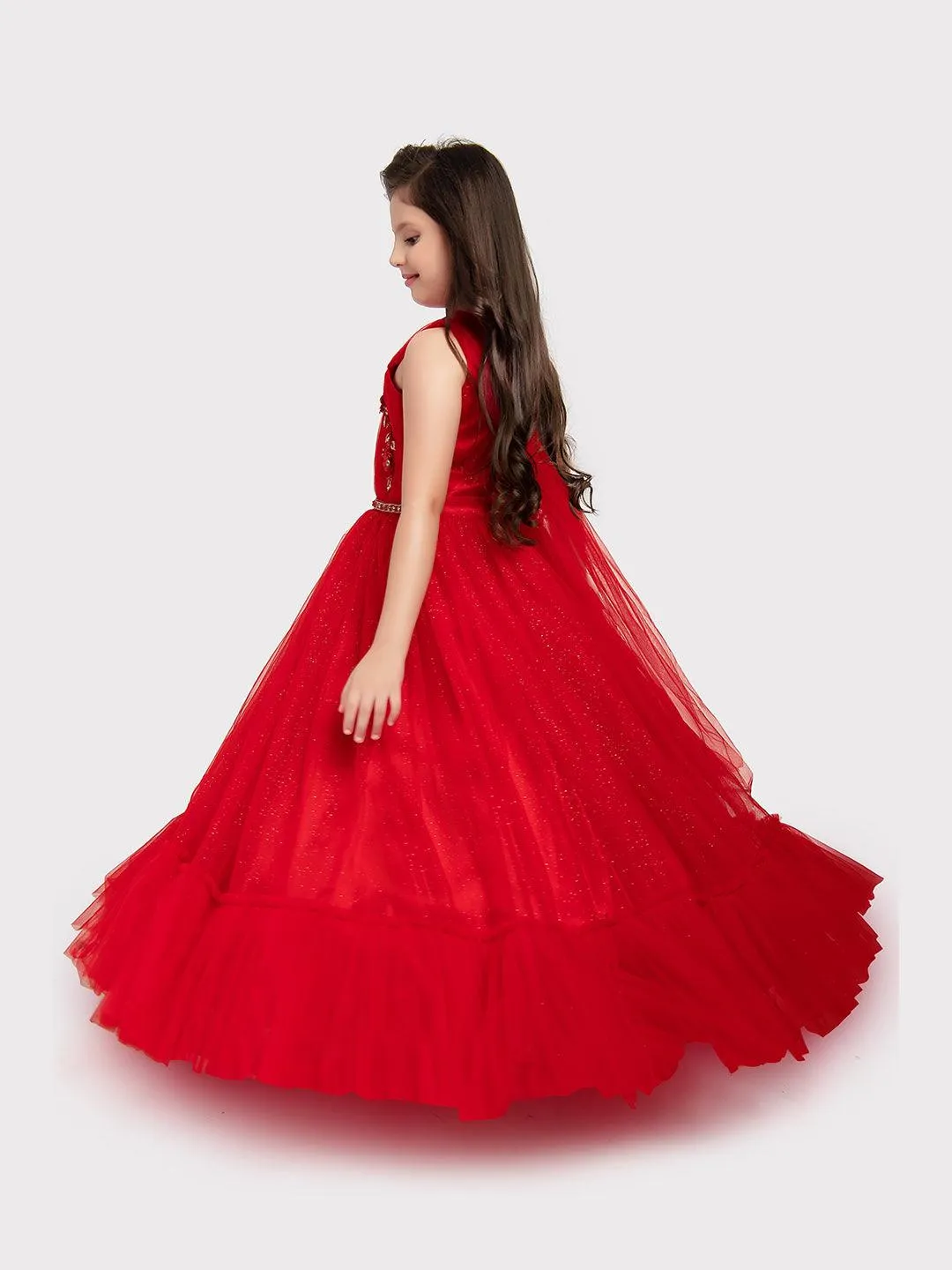 Red Coloured Imported Net Gown For Girls \ Ball Gown For Girls