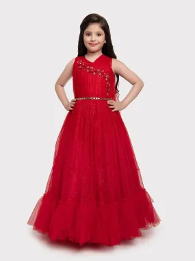 Red Coloured Imported Net Gown For Girls \ Ball Gown For Girls