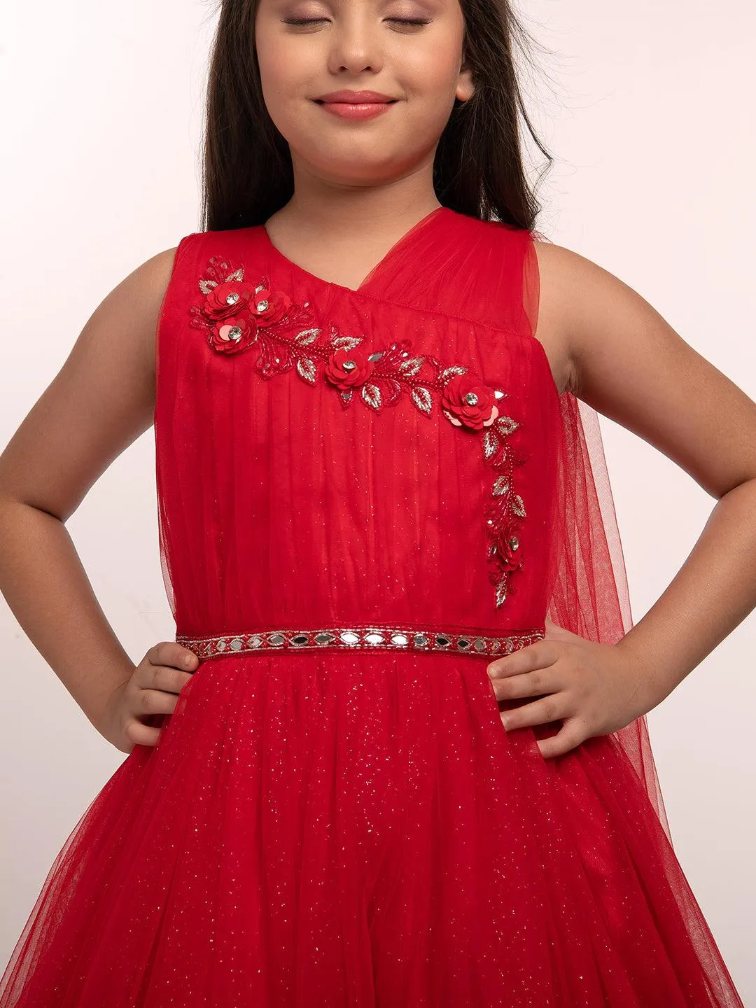 Red Coloured Imported Net Gown For Girls \ Ball Gown For Girls