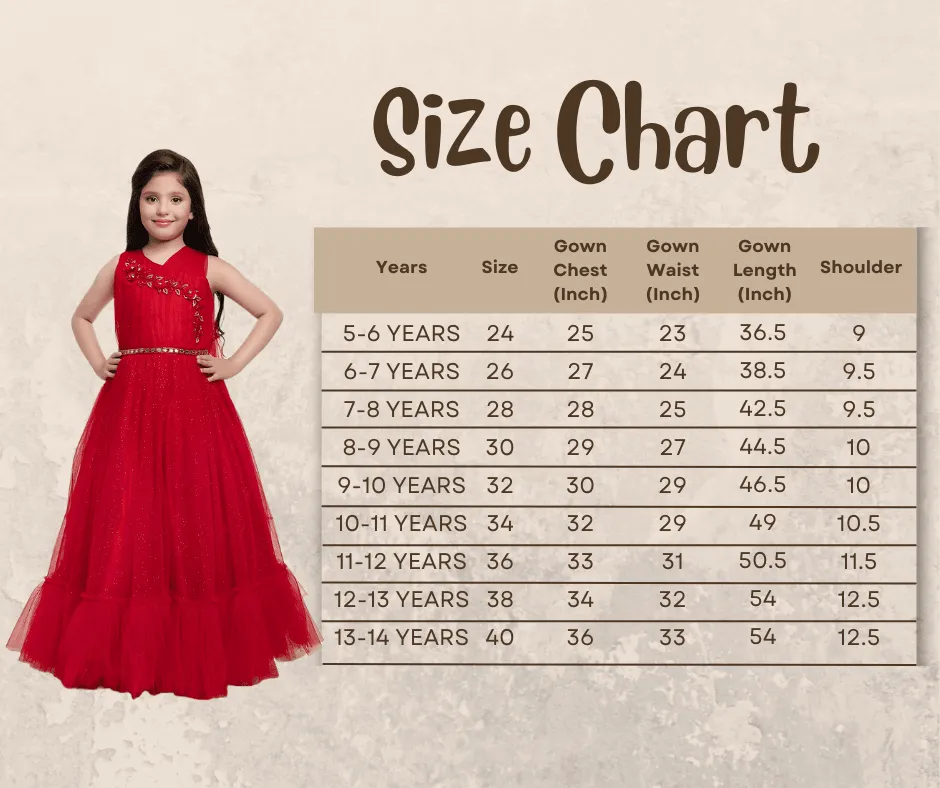 Red Coloured Imported Net Gown For Girls \ Ball Gown For Girls