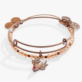 Reindeer Charm Bangle, Set of 2