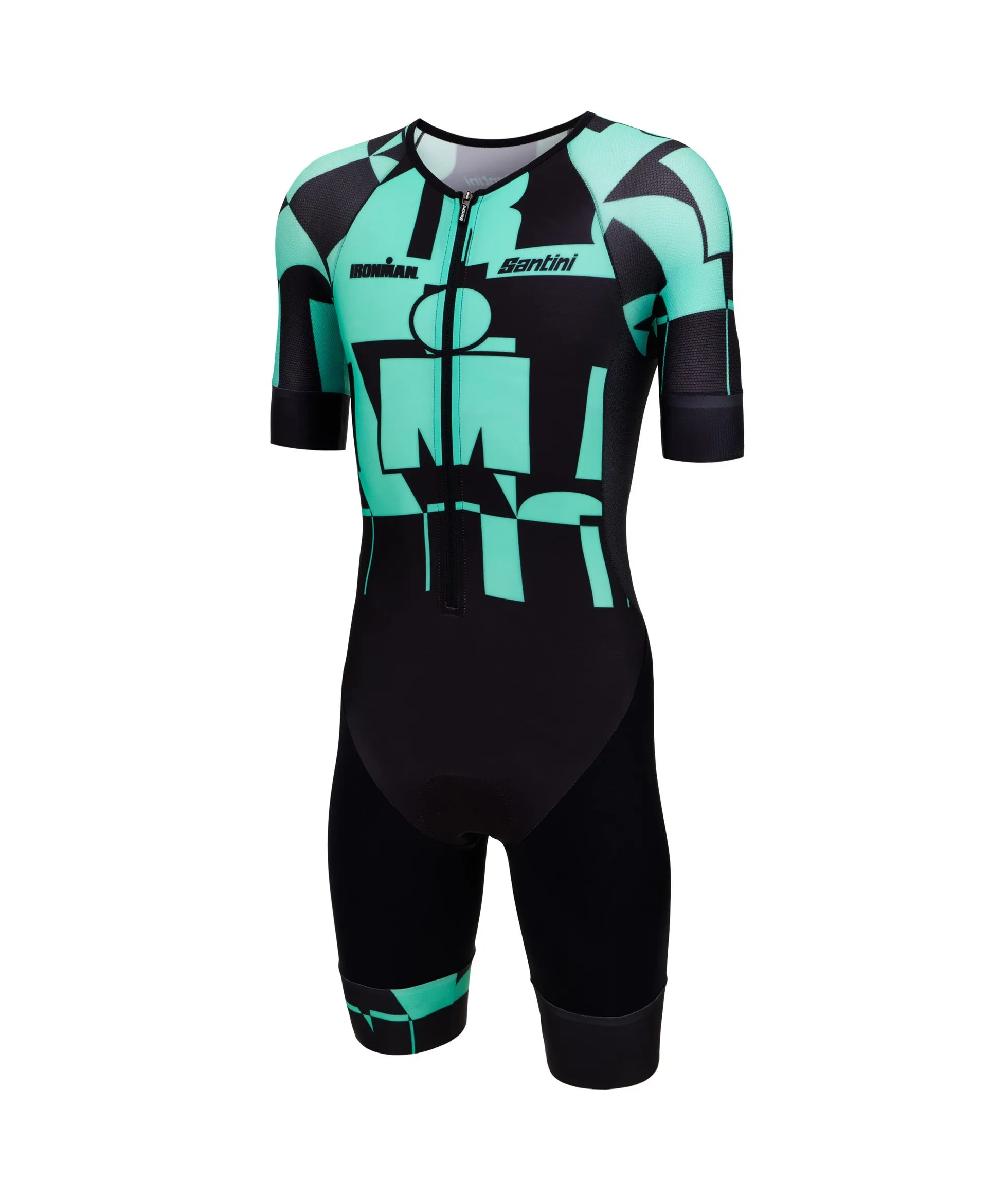 Santini Ironman Enigma Trisuit Short Sleeve -Aqua