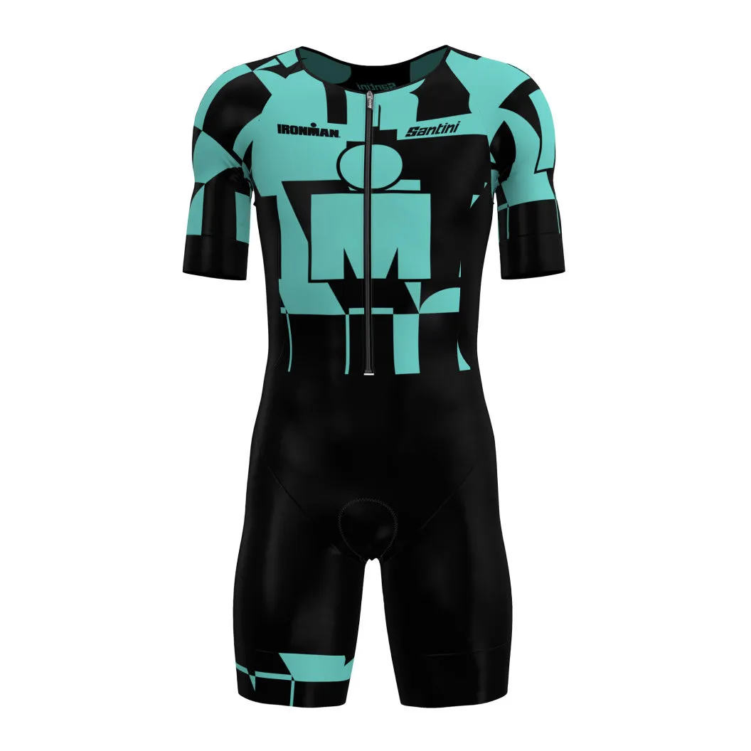 Santini Ironman Enigma Trisuit Short Sleeve -Aqua