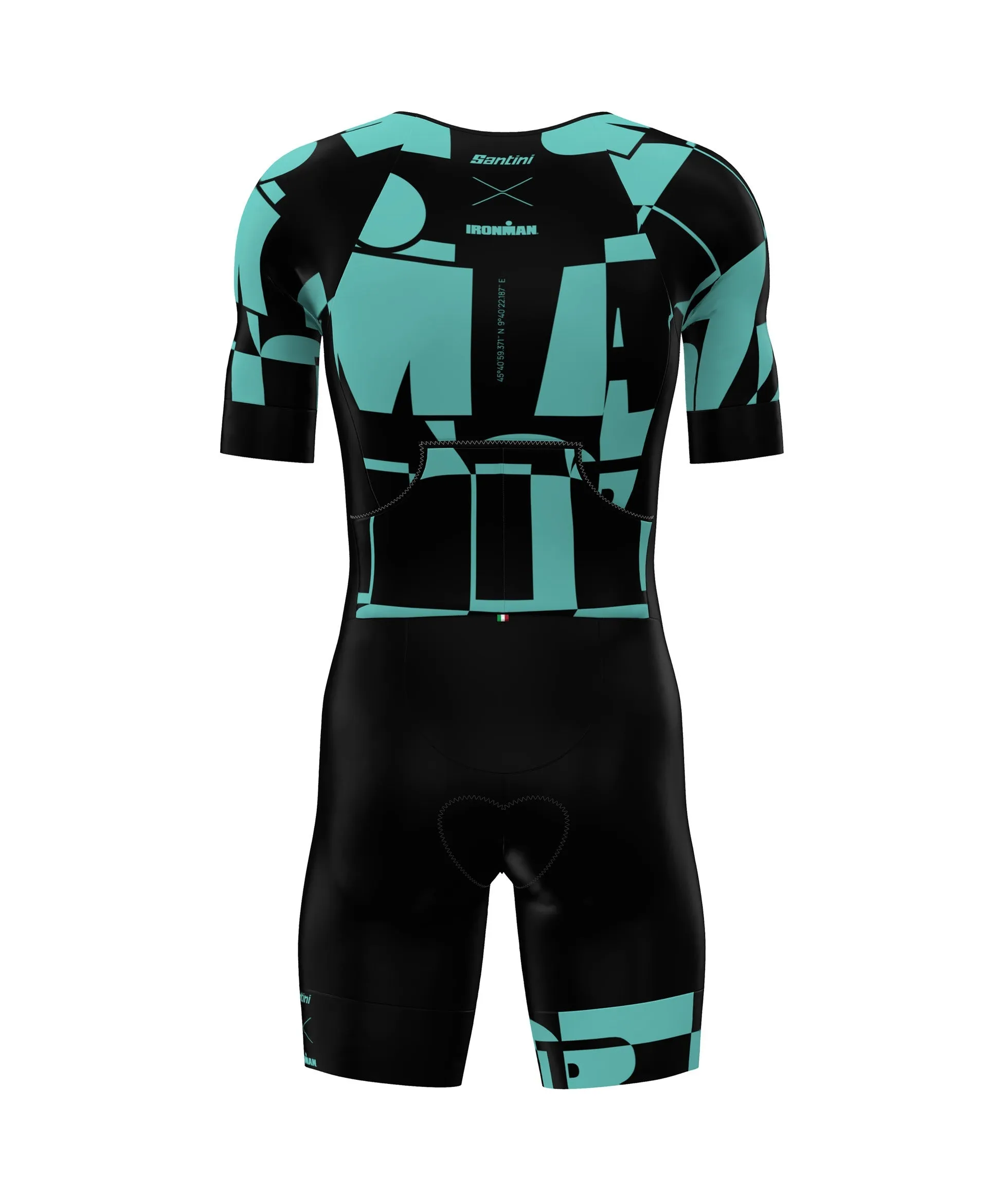 Santini Ironman Enigma Trisuit Short Sleeve -Aqua