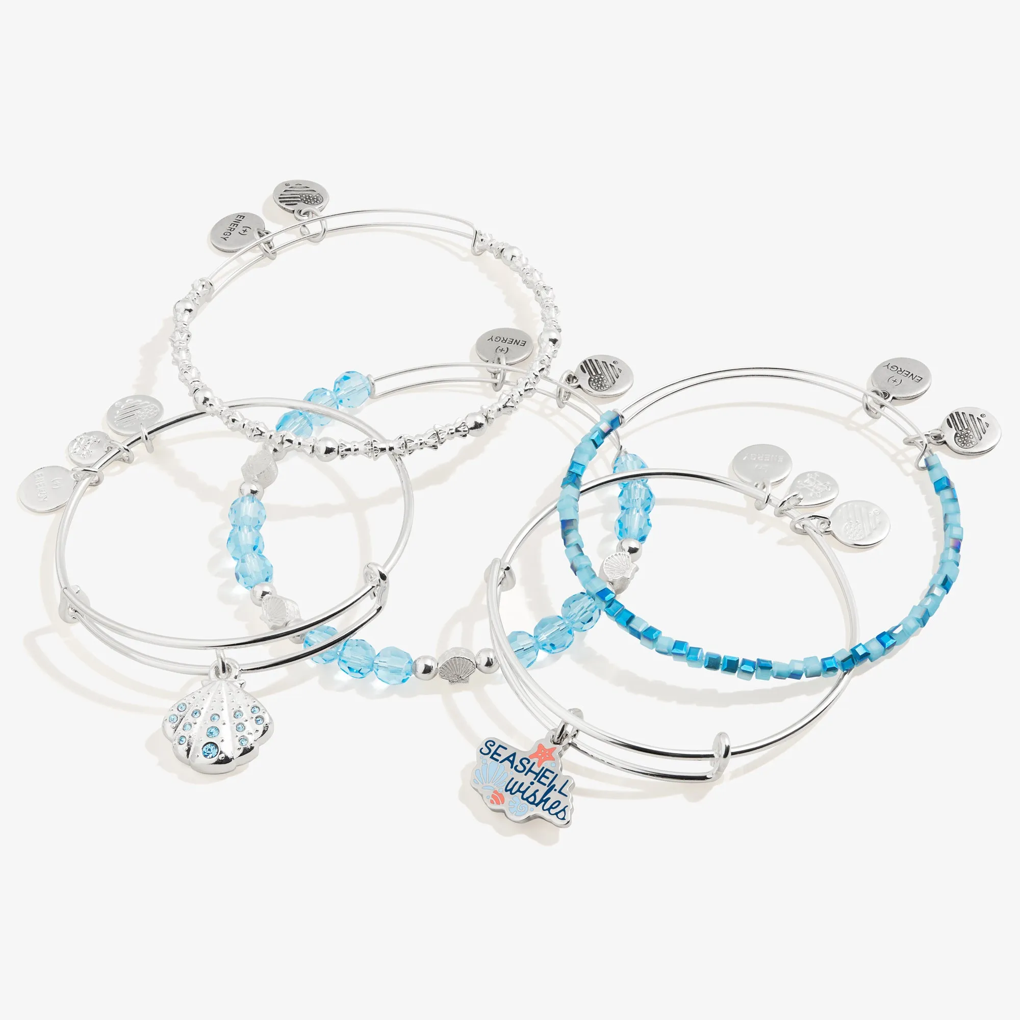 'Seashell Wishes' Charm Bangles, Set of 5