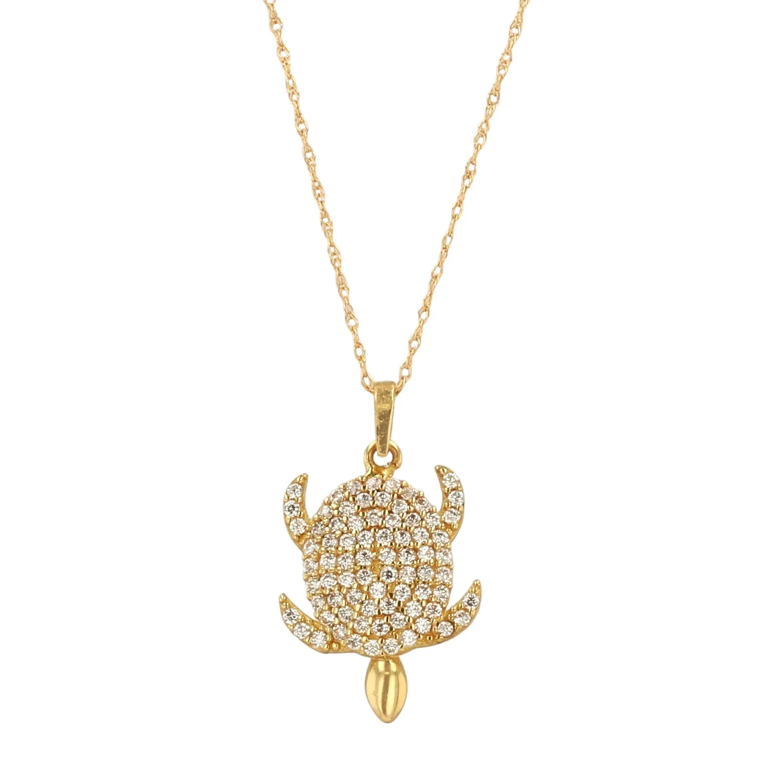 Set yellow gold 14K Singapore chain turtle pendant 10k-57292