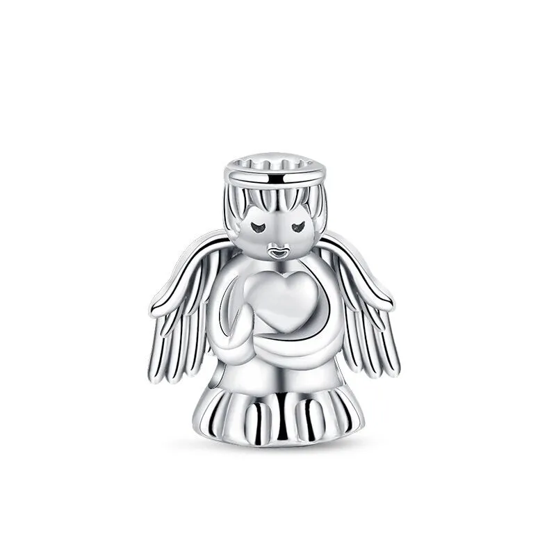 Silver Zircon Angel Series Bead For Women DIY Jewelry