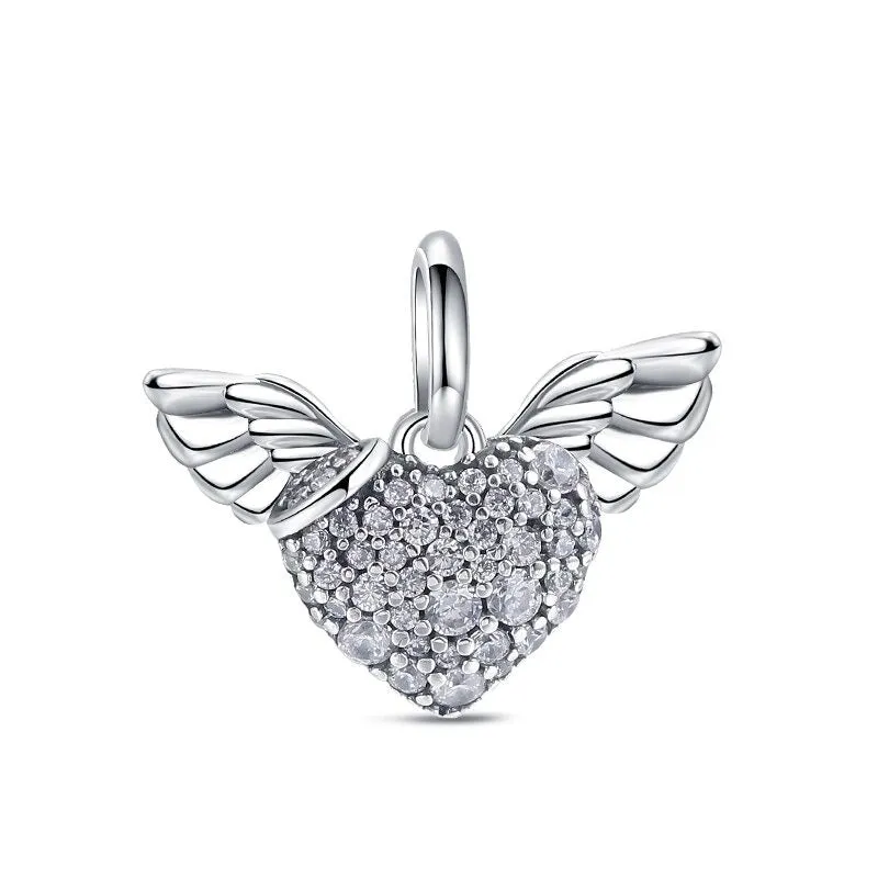 Silver Zircon Angel Series Bead For Women DIY Jewelry