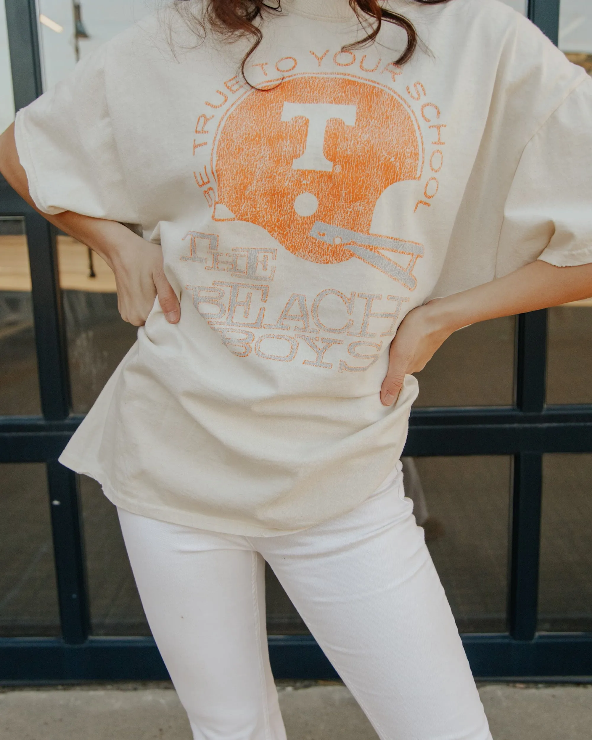 The Beach Boys Tennessee True To Your School Off White Thrifted Tee