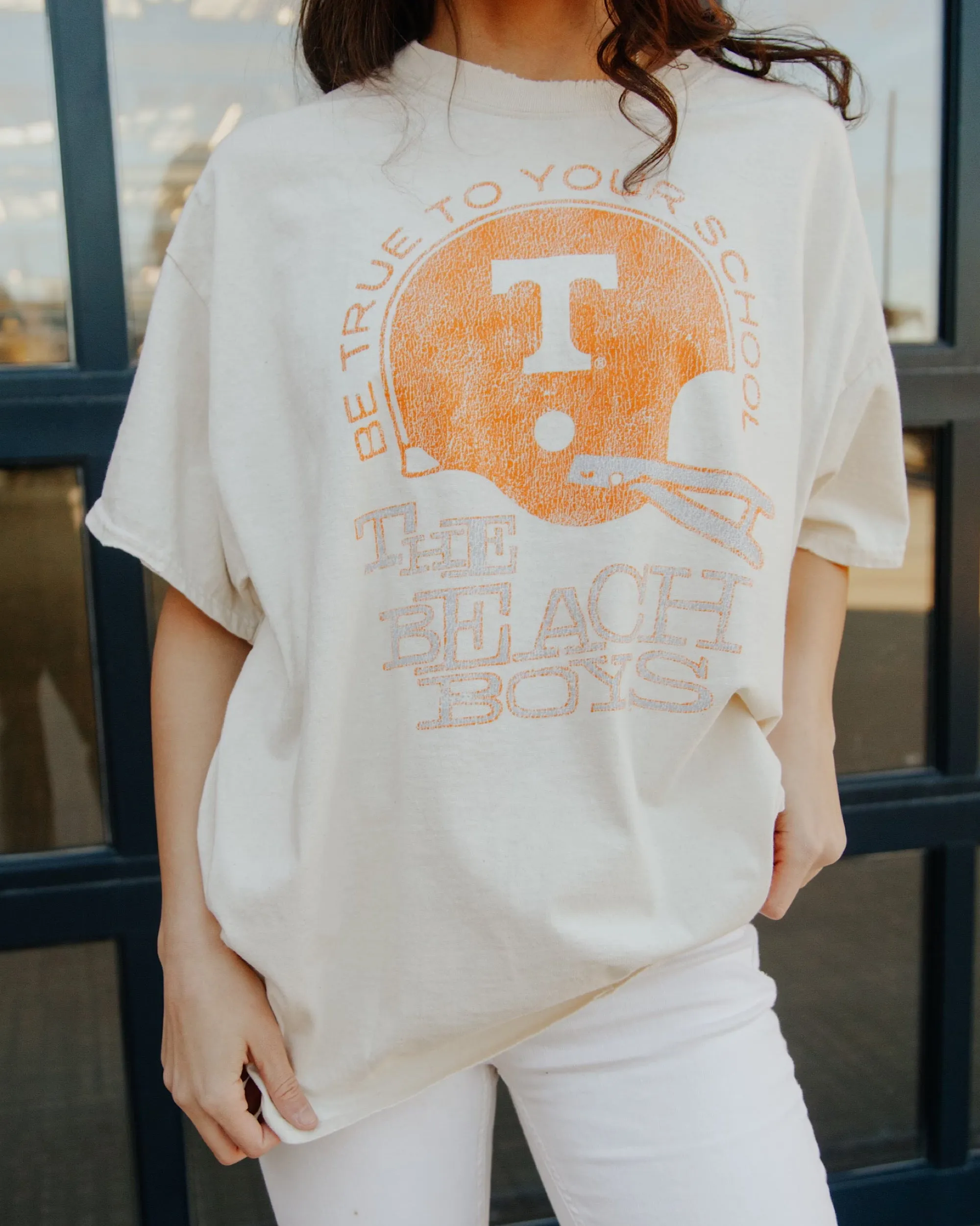 The Beach Boys Tennessee True To Your School Off White Thrifted Tee