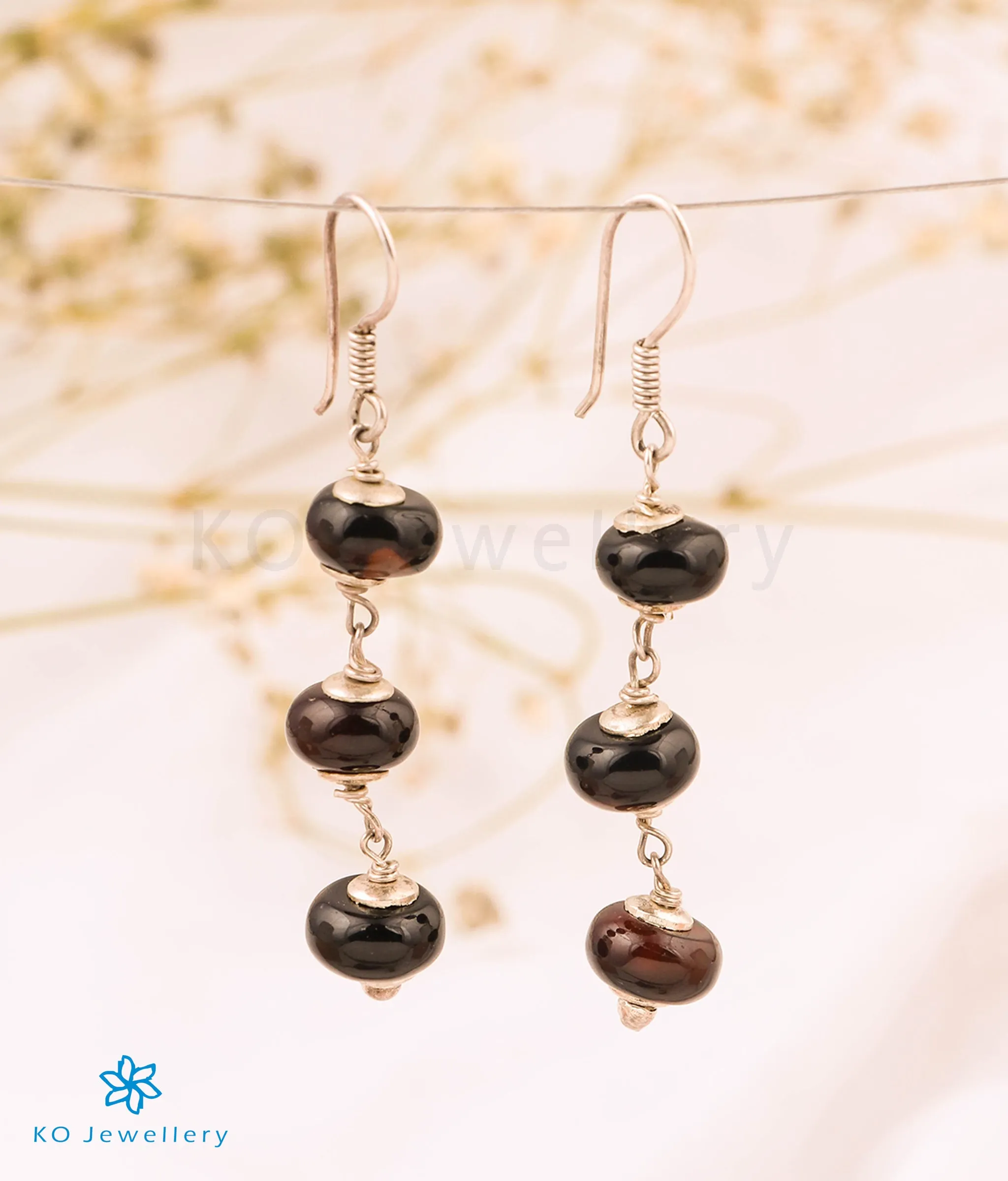 The Onyx Silver Gemstone Earring