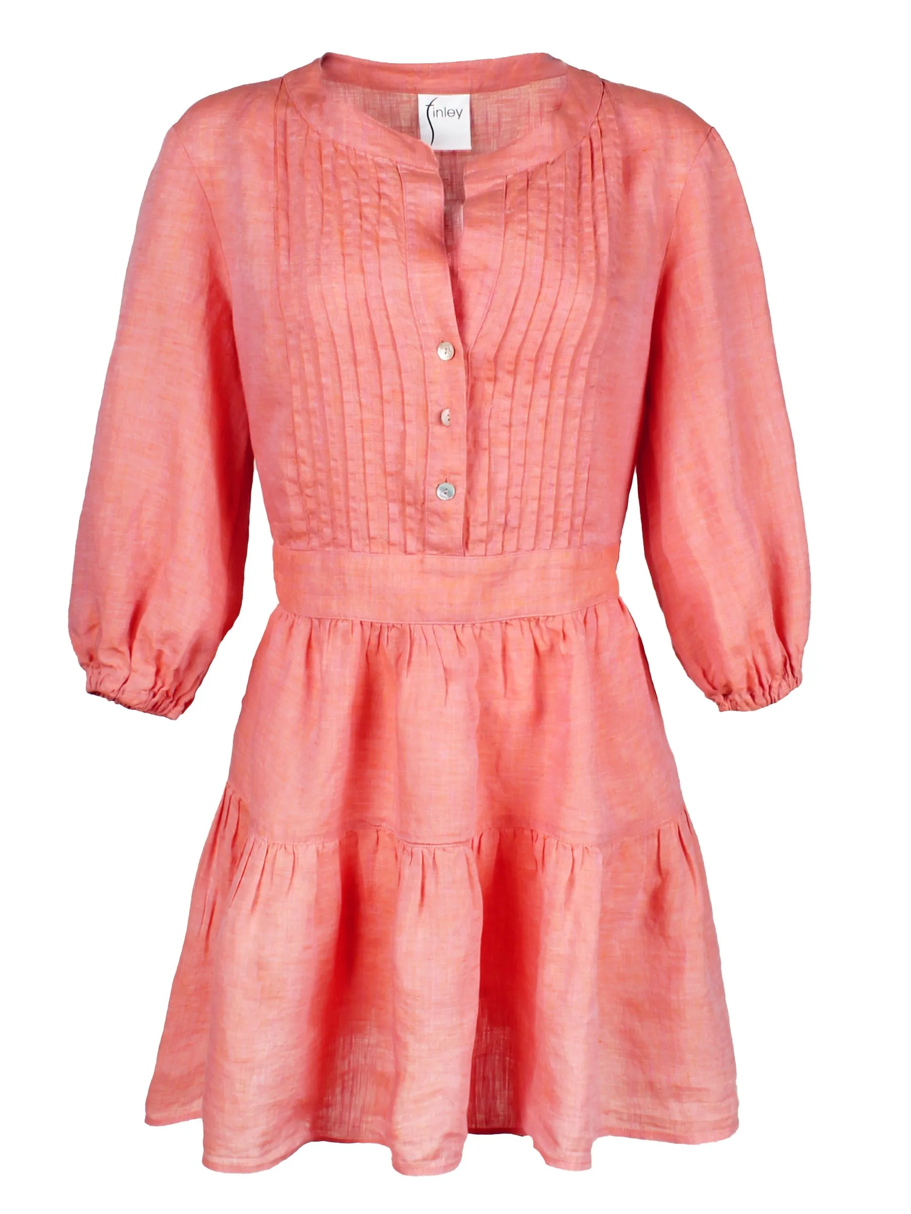 Washed Linen Mia Dress Dusty Rose