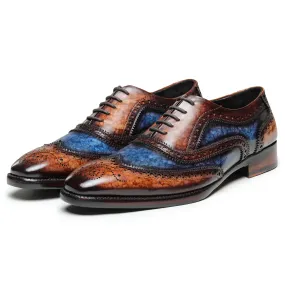 Wingtip Brogue Oxford- Brown & Blue