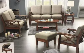 Wooden Sofa Set with Fabric Covers (DA312)